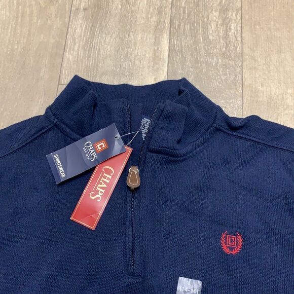 Boys Nwt Chaps Ralph Lauren Quarter Zip Sweater Pullover - Picture 2 of 5
